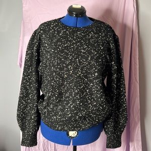 Ann taylor black and silver and gold sparkle sweater